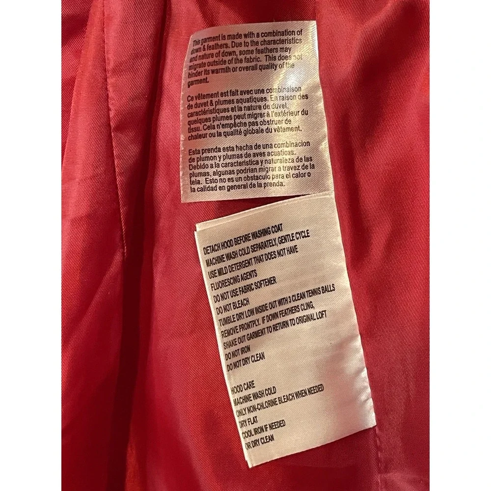 Michael Kors Red Women's‎ Coat Size Medium Faux Fur Hood Puffer Jacket EUC